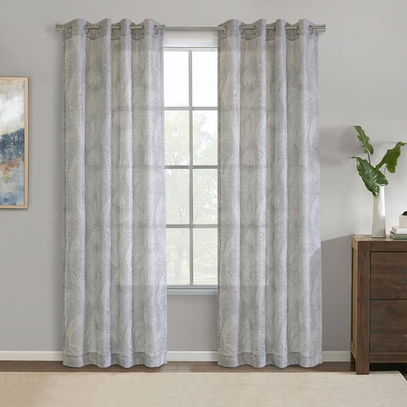 Habitat Eleanor Light Filtering Grommet Curtain Panel 52 x 108 in Grey