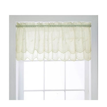 Habitat Hathaway Rod Pocket Valance Window Dressing 54 x 17 in Cream
