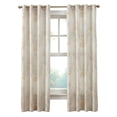 thumbnail image 1 of Habitat Lana Light Filtering Grommet Curtain Panel Two Tone Leaf Branches Bouquet Faux Linen Fabric Designed 50" x 95" Ivory, 1 of 6