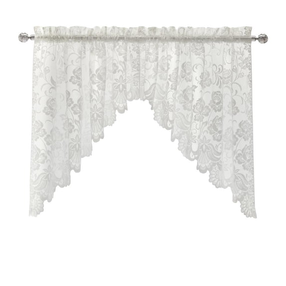 Habitat Limoges Sheer Rod Pocket Swag Valance Set 72 x 32 in White