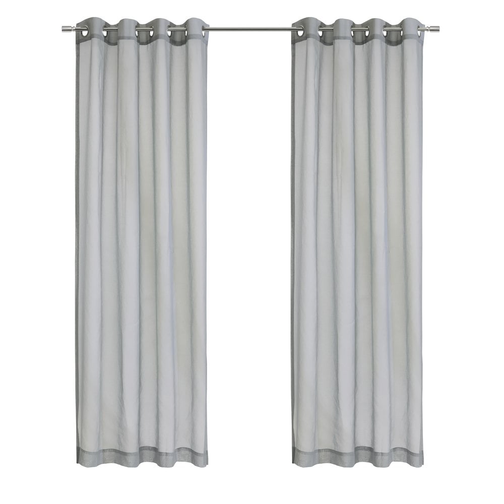 Gray Sheer Light Filtering Polyester Grommet Curtain Panel 52" x 63"