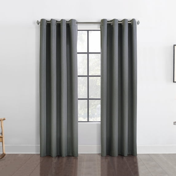 Habitat Margaret Light Filtering Window Treatment Grommet Curtain Panel for Bedroom 52" x 108" Charcoal