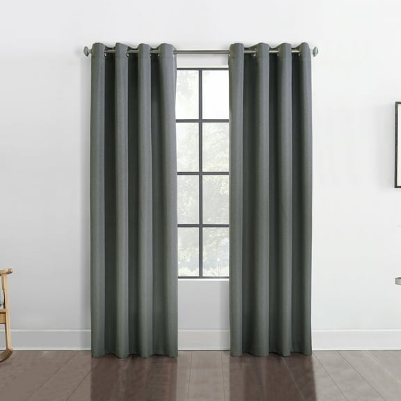 Habitat Margaret Light Filtering Window Treatment Grommet Curtain Panel for Bedroom 52" x 84" Charcoal