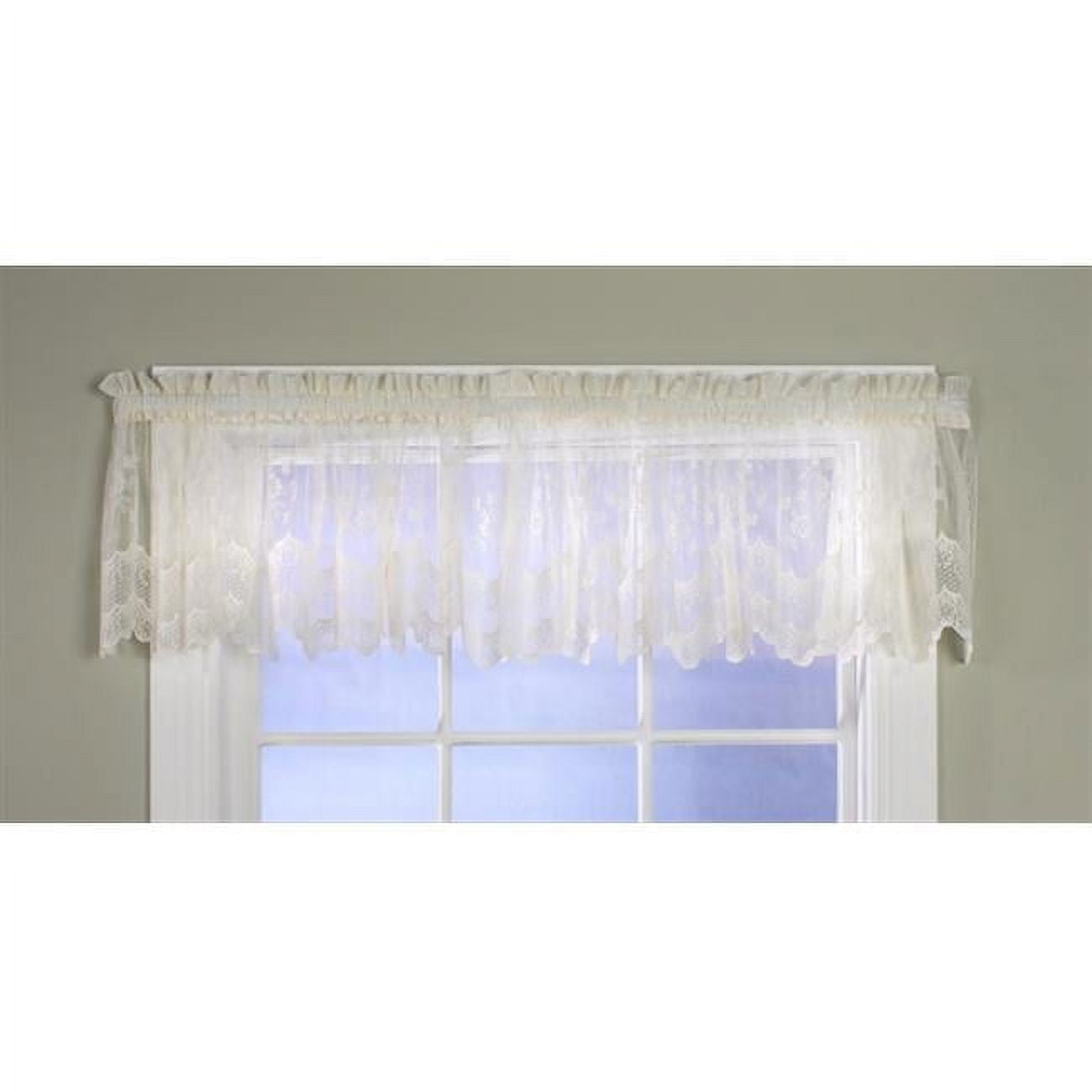 Mona Lisa Eggshell Lace Rod Pocket Valance 56 x 15 in
