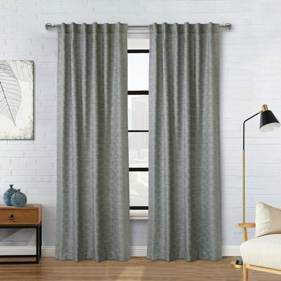 Habitat Odessa Light Filtering Dual Header Curtain Panel 52 x 95 in Grey
