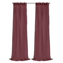 Habitat Paloma Sheer Dual Header Curtain Panel 52 x 63 in Burgundy