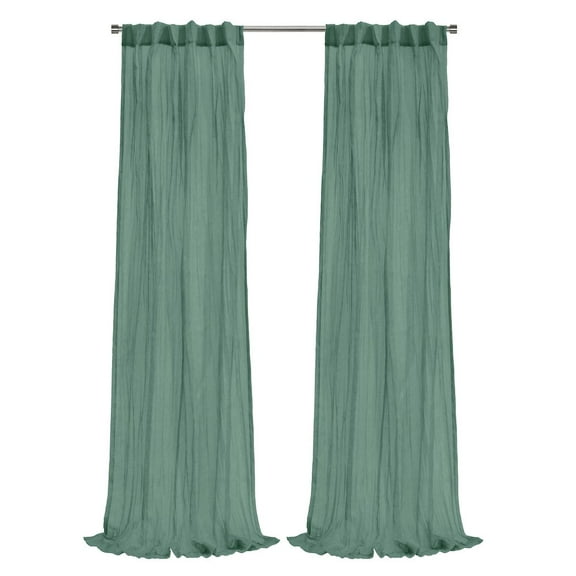 Habitat Paloma Sheer Dual Header Curtain Panel 52 x 84 in Sage
