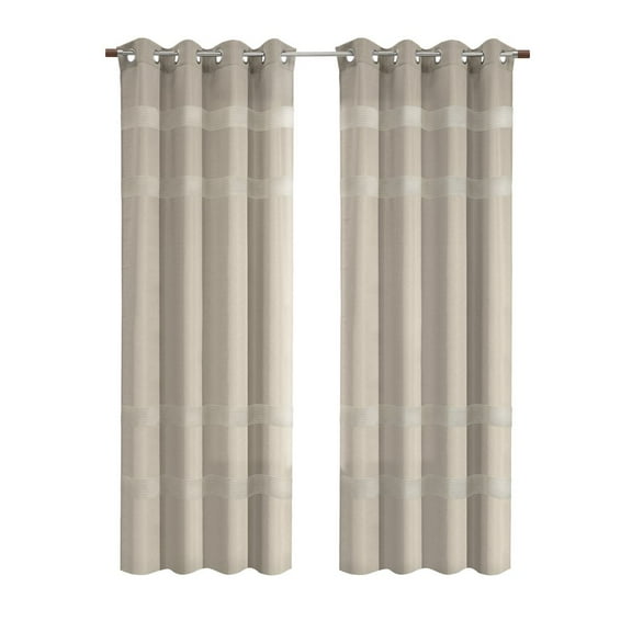 Habitat Phoebe Light Filtering Grommet Curtain Panel 52 x 63 in Taupe