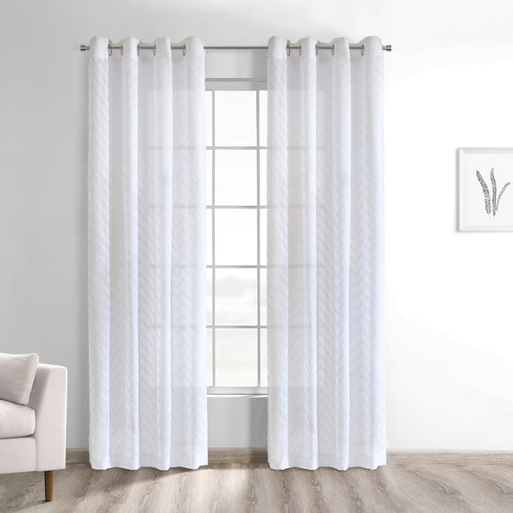Habitat Regina Sheer Grommet Curtain Panel 52 x 95 in White