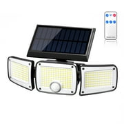 Habitio Outdoor Solar Lights, 280 LED Motion Sensor Security Lights with Remote Control, IP65 Waterproof Solar Flood Lights for Outside Yard Garage Patio, 3 Modes