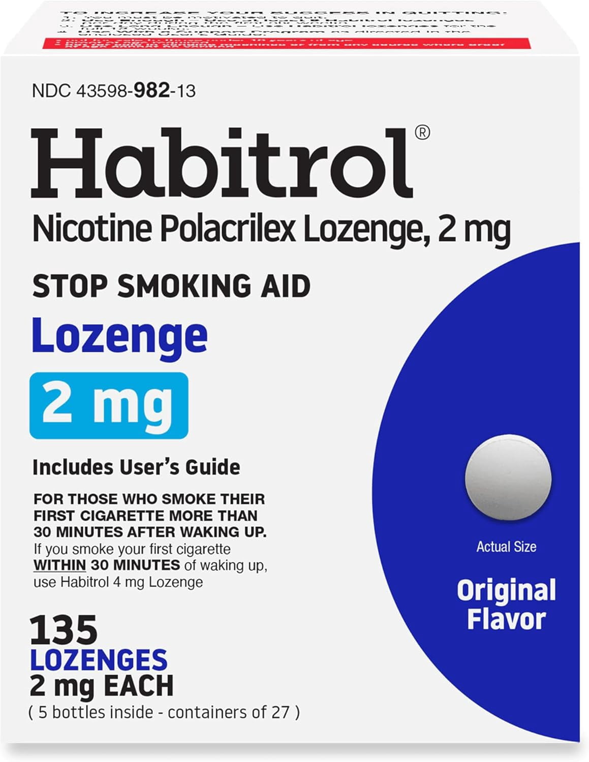 Habitrol Nicotine Polacrilex Lozenge, 2mg Original Flavor 135 Count