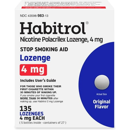 Habitrol Nicotine Polacrilex Lozenge, 4mg Original Flavor 135 Count