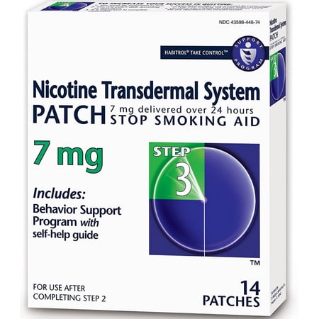 Habitrol Nicotine Transdermal System Patch 7 mg Stop Smoking Aid, Step 3 14 ea (Pack of 3)