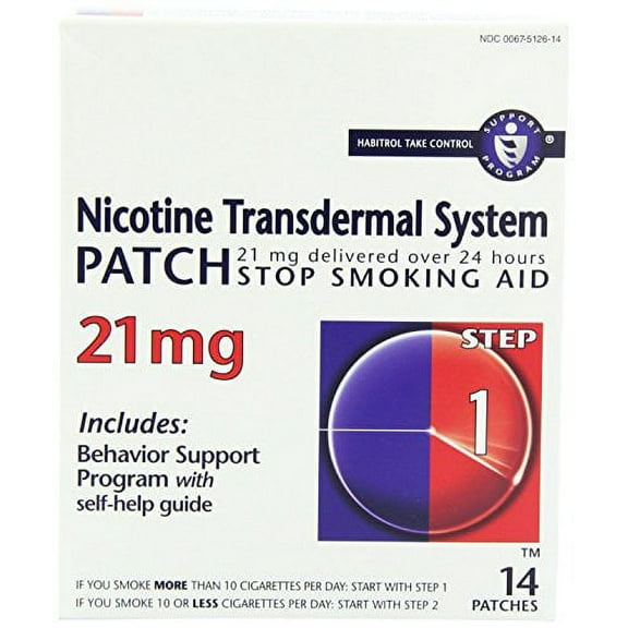 Habitrol Nicotine Transdermal System Patch Stop Smoking Aid Step 1, 14 Ct, 2 Pack