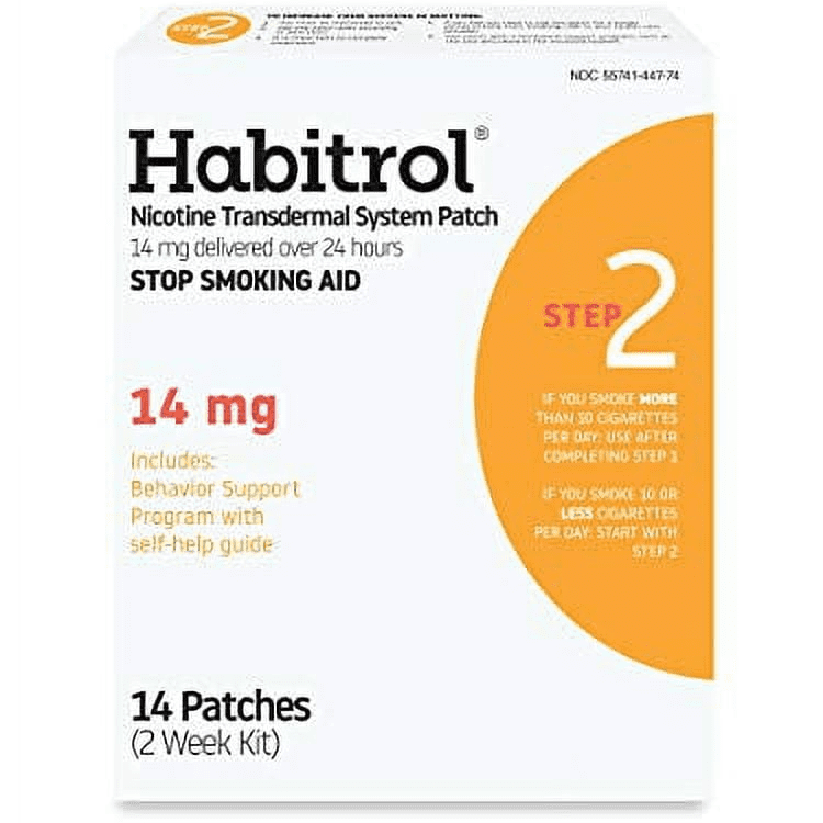 Habitrol Nicotine Transdermal System Patch Stop Smoking Aid Step 2 (14 ...