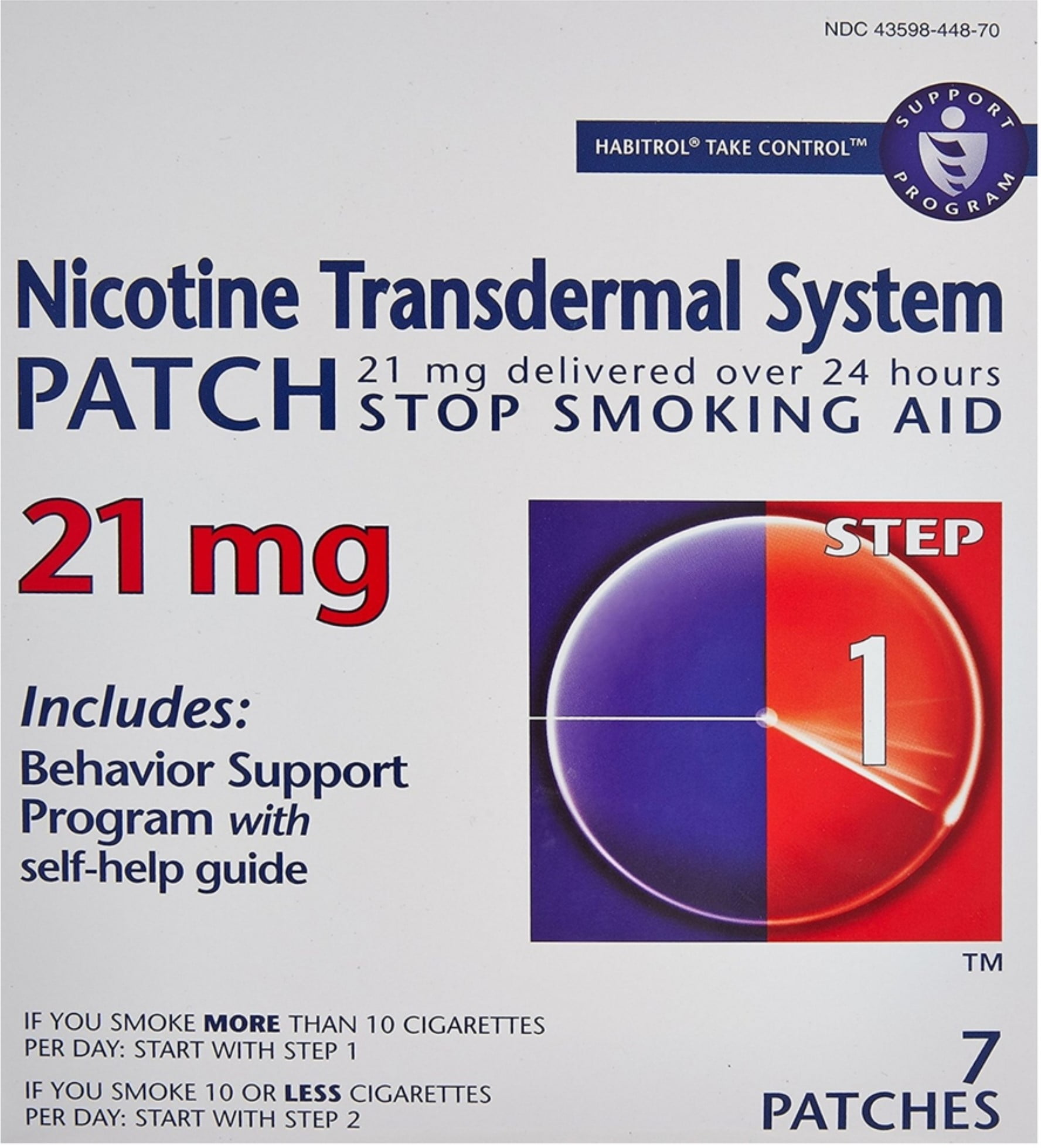Habitrol Nicotine Transdermal System Stop Smoking Aid Patches, Step 1 7 ea (Pack of 4)
