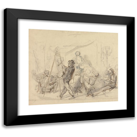 Hablot Knight Browne 14x12 Black Modern Framed Museum Art Print Titled - The Hero of 100 Portraits