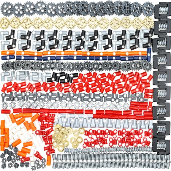 Habow 449pcs Technic-Parts Gears-Axle-Pin-Connector Compatible with Major Brands Technic Parts, Bush Joint Connector. MOC Replacement Pieces and Parts.(Random color of parts)