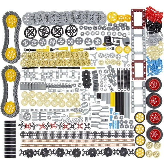 Habow 852pcs Technic-Parts Gears-Axle-Pin-Connector Compatible with Lego-Technic, Shock-Absorber Wheels Chain Link Frame Joints Differential Engine Kit. MOC Pieces for Toy Building Sets