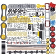 Habow 852pcs Technic-Parts Gears-Axle-Pin-Connector Compatible with Lego-Technic, Shock-Absorber Wheels Chain Link Frame Joints Differential Engine Kit. MOC Pieces for Toy Building Sets