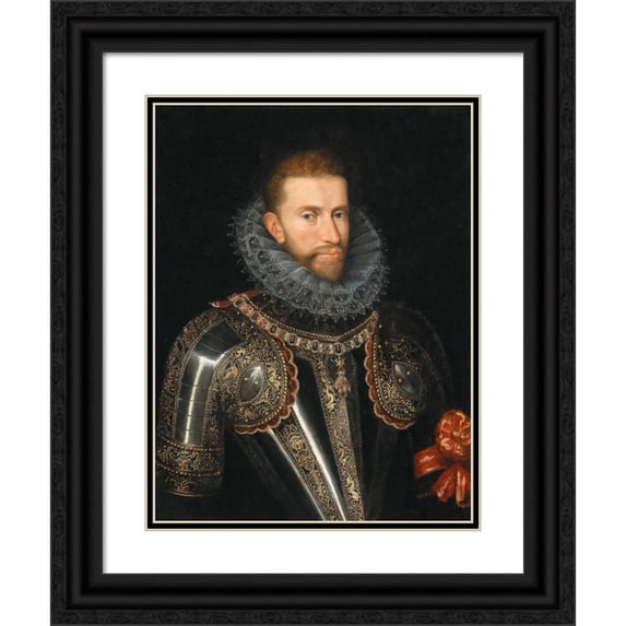 Habsburg Court Painter 19x24 Black Ornate Framed Double Matted Museum Art Print Titled: A Portrait of Archduke Albrecht Vii, Governor of the Spanish Netherlands (1559-1621) (circa