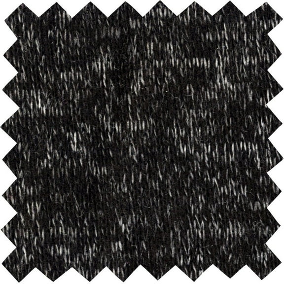 Hacci Sweater Knit Fabric – Faux Pashmina, Soft Stretch Sewing Fabric (BLACK/OFFWHITE, 1.5"x1.5"SampleOfFabric)