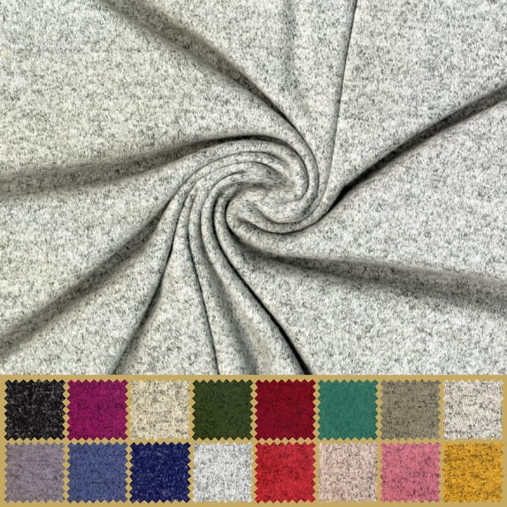 LitLook Hacci Sweater Knit Fabric by the Yard - 4-Way Stretch 190 GSM Pashmina Fabric for Sweaters, Cardigans, Hoodies, Dresses, Loungewear - Ivory / Black