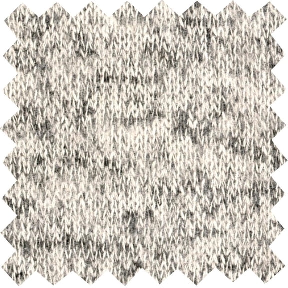 LitLook Hacci Sweater Knit Fabric by the Yard - 4-Way Stretch 190 GSM Pashmina Fabric for Sweaters, Cardigans, Hoodies, Dresses, Loungewear - Oatmeal / Black - Sample