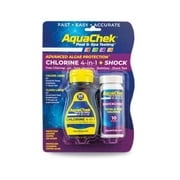 Hach AC511249 AquaChek 4-in-1 Chlorine Test Strip Kit with ShockChek - 50 Chlorine Strips & 10 Shock Strips per Bottle