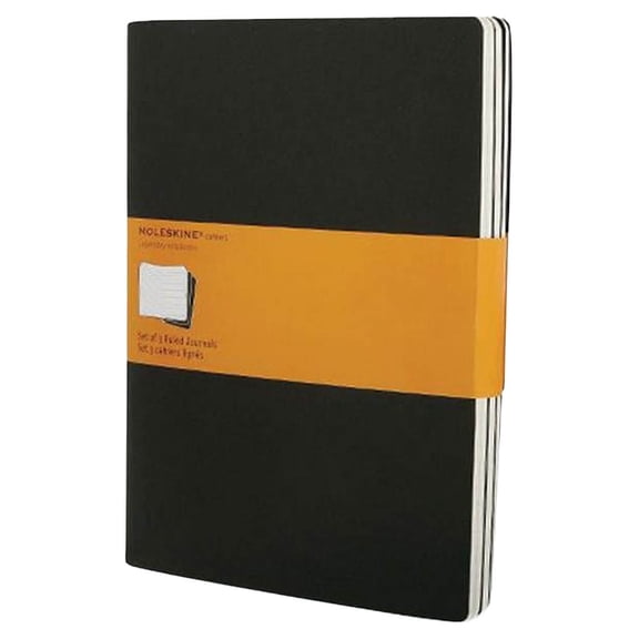 Hachette 705038 10 x 7.5 in. 1 Subject Narrow Rule Cahier Journal, Black - Pack of 3