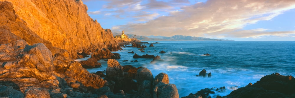 Hacienda Cerritos Boutique Hotel on the coast at sunset Cerritos Beach Todos Santos Baja California Sur Mexico Canvas Art - Panoramic Images (27 x 9)