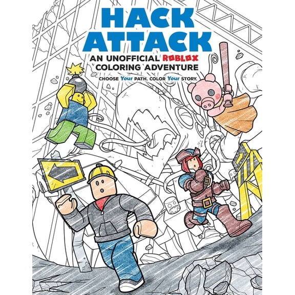 Hack Attack!: An Unofficial Roblox Coloring Adventure, (Paperback)
