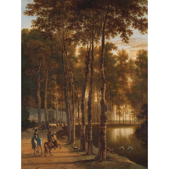 Hackaert Avenue Birches Trees Landscape Painting Extra Large XL Wall Art Poster Print