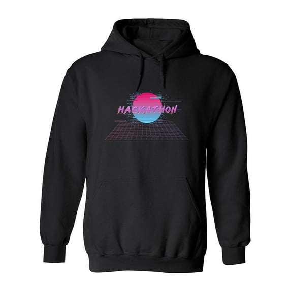 Hackathon Vaporwave Hoodie Men -Image by Shutterstock, Male Medium