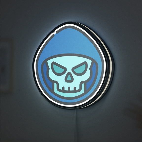Hacker 3D Novelty Light Box, Cyber Security and Virus Skull Lamp Decor for Programmers, Tech Enthusiasts and Digital Hackers (Width 12 inch, 30cm)
