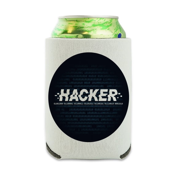 Hacker Binary Code Geek Nerd Can Cooler - Drink Sleeve Hugger Collapsible Insulator - Beverage Insulated Holder