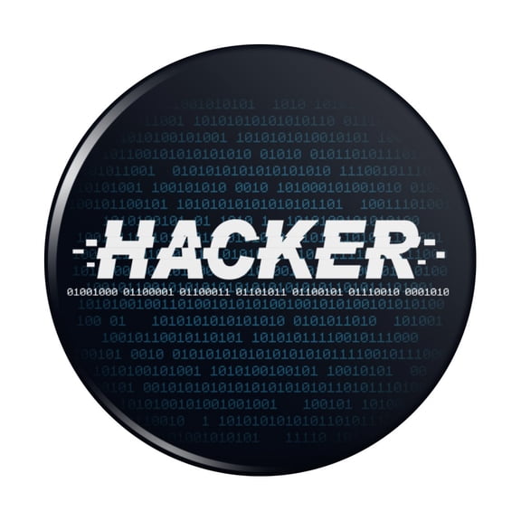 Hacker Binary Code Geek Nerd Kitchen Refrigerator Locker Button Magnet