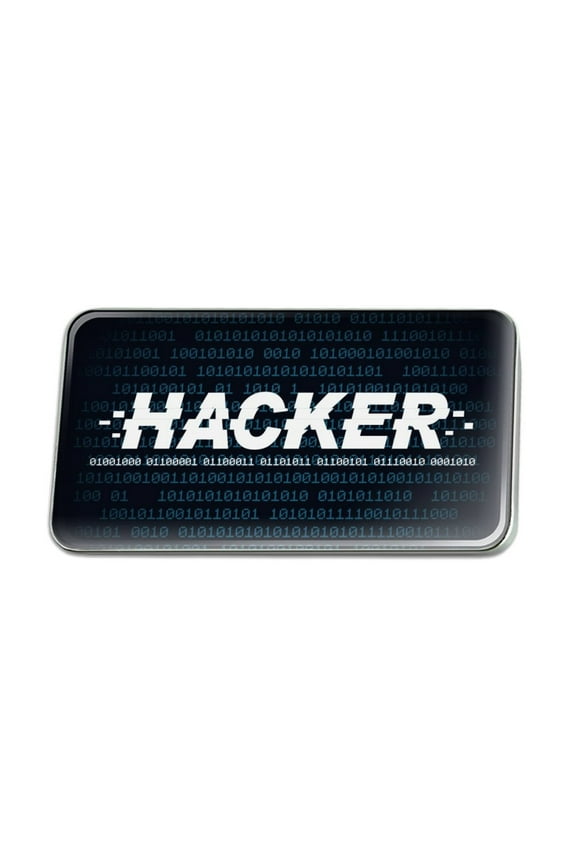 Hacker Binary Code Geek Nerd Metal Rectangle Lapel Hat Pin Tie Tack Pinback