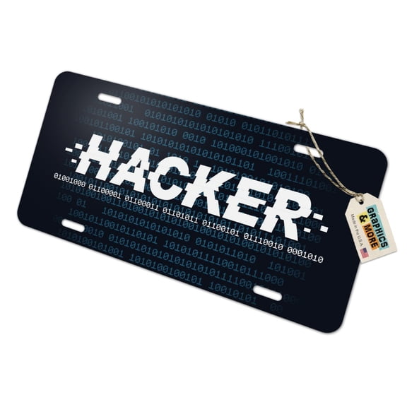Hacker Binary Code Geek Nerd Novelty Metal Vanity Tag License Plate