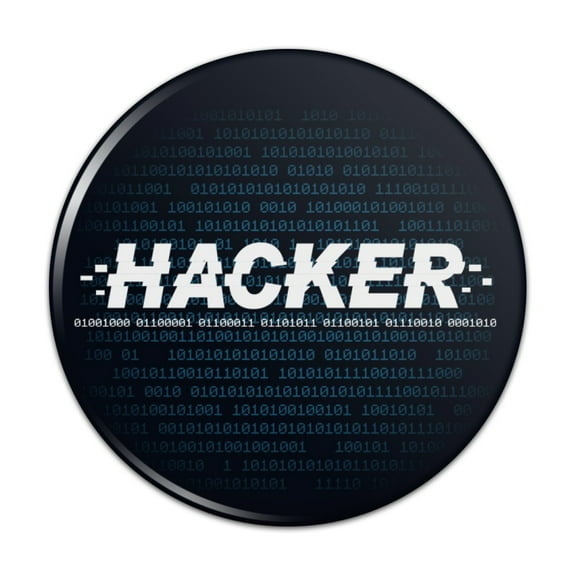 Hacker Binary Code Geek Nerd Pinback Button Pin