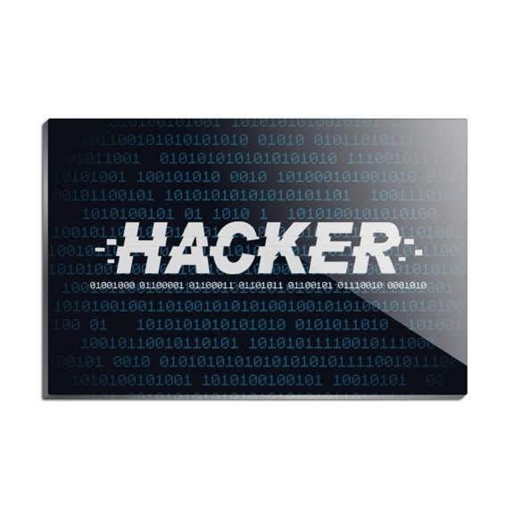 Hacker Binary Code Geek Nerd Rectangle Acrylic Fridge Refrigerator Magnet