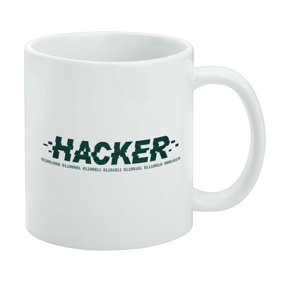 Hacker Binary Code Geek Nerd White Mug