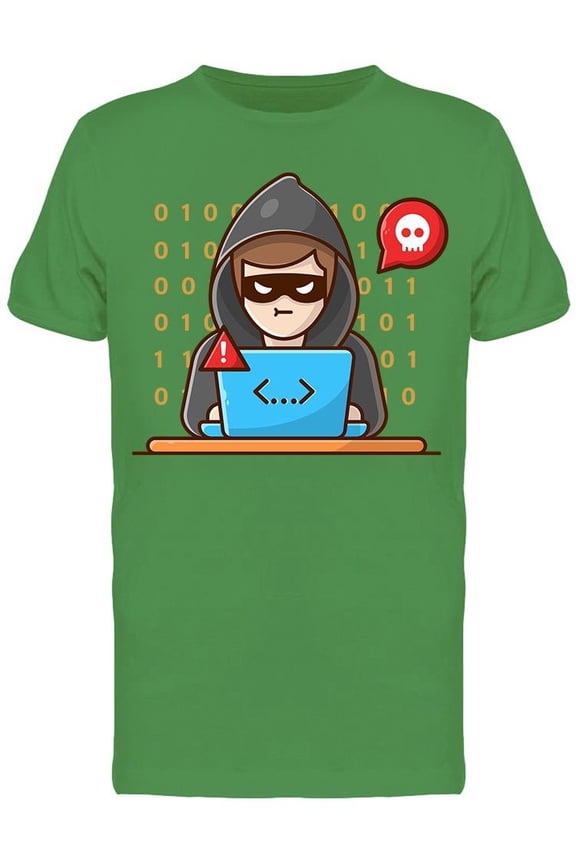 Hacker Breaks Into Laptop Tee Men's -Image by Shutterstock