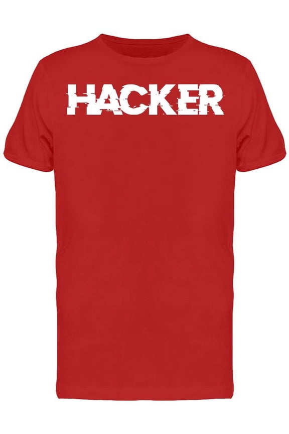 Hacker Glitch Effect T-Shirt Men -Image by Shutterstock, Male Large
