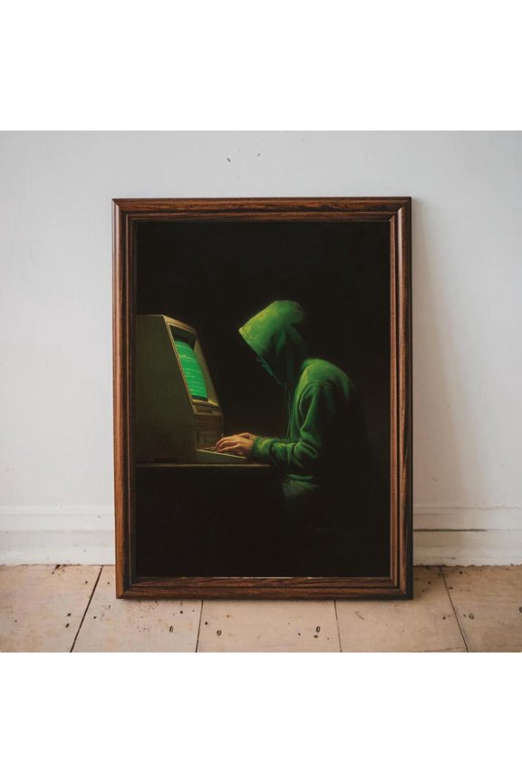 Hacker Hoodie Retro Computer Terminal Dark Tech Aesthetic Programmer