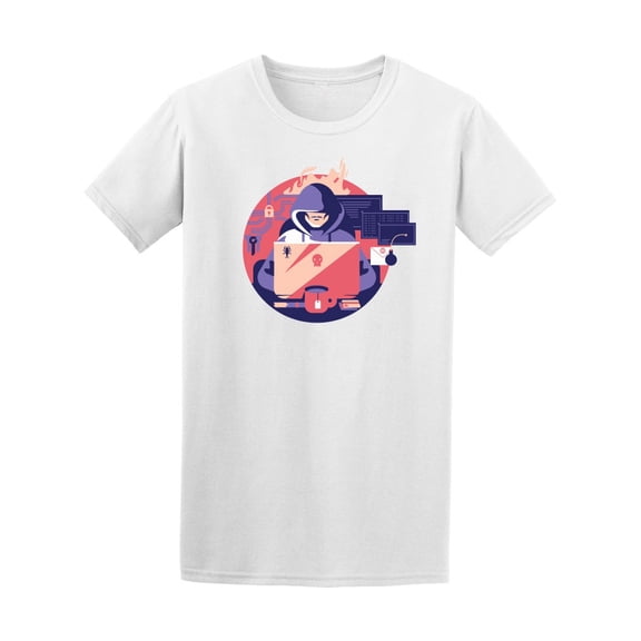 Hacker In Hoodie Drawing Tee Men's -Image by Shutterstock