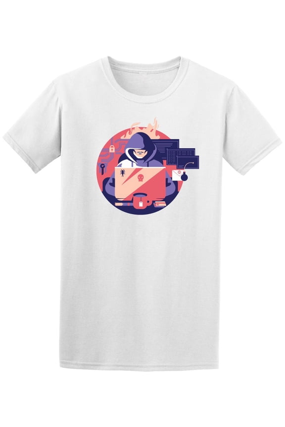 Hacker In Hoodie Drawing Tee Men's -Image by Shutterstock