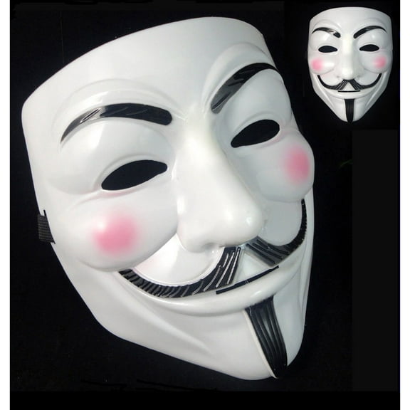 Hacker Mask Adult Costume Prop White Cosplay Party Accessory