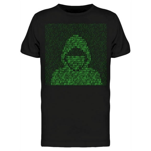 Hacker On Binary Code T-Shirt Men -Image by Shutterstock, Male 3X-Large