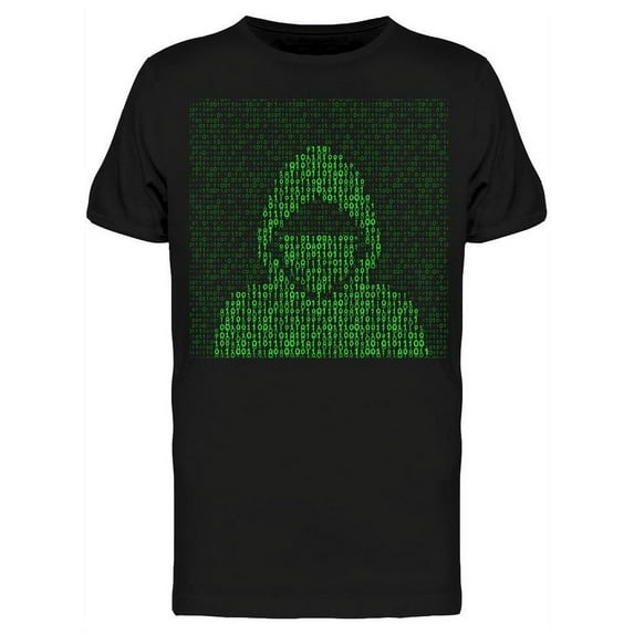 Hacker On Binary Code T-Shirt Men -Image by Shutterstock, Male Medium